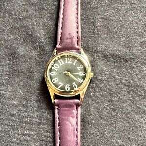 Silver and Purple Leather Calvin Hill Women's Watch